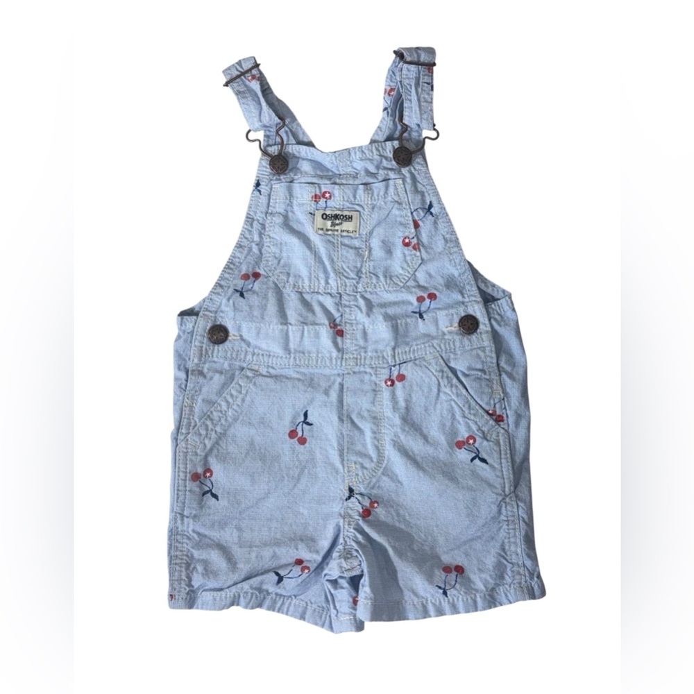OshKosh B'gosh Blue Cherry Print Kids Overalls | Toddler 2T